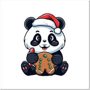 Festive Panda: Adorable Christmas Hat Edition Posters and Art